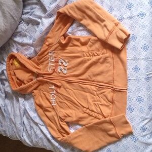 Orange Hollister Graphic Zip Up Hoodie
